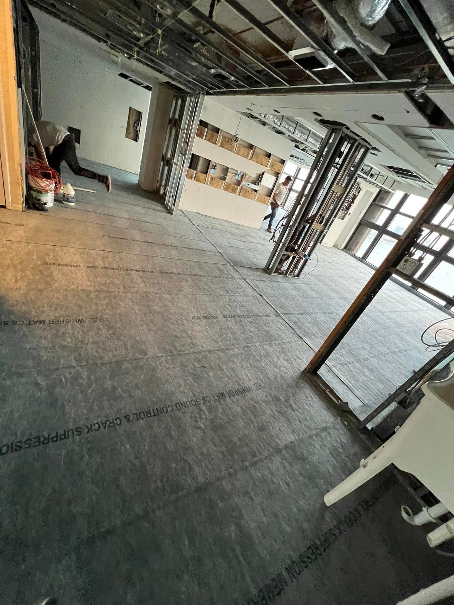 Estructura y drywall de una remodelación interior